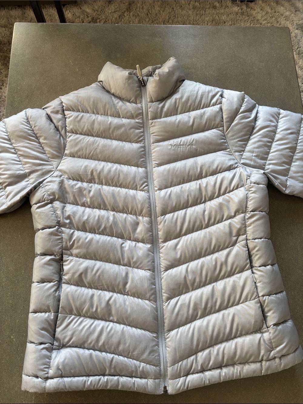 Marmot Light Silver Quilted Puffer Jacket